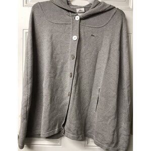 Lacoste Grey Made In France Womens Poncho Rare Item Size 46